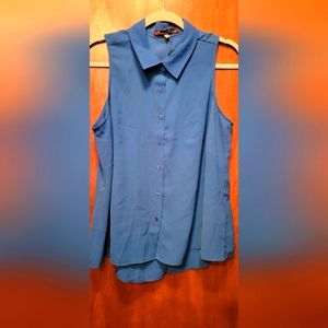👀NWT Rose & Olive Blue Blouse, Size Large